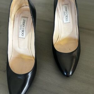 Jimmy Choo Black Leather Heels